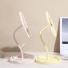 1pc Cream Flower Desktop Makeup Mirror High Definition RotatableDressing Table Mirror for Office Student Dormitory