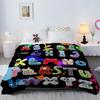 Funny Alphabet Blanket Colourful Alphabet Printed Soft Flannel Office nap Blankets Warm Cozy Blanket Lore for Teens Adults Decor