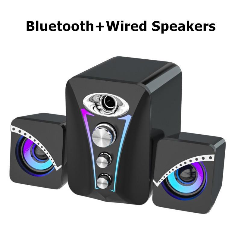 Universal Full Range 3D Computer Speakers 3.5mm Jack Wired Bluetooth Desktop Sound Box Stereo Subwoofer Bass for Laptop Phone TV