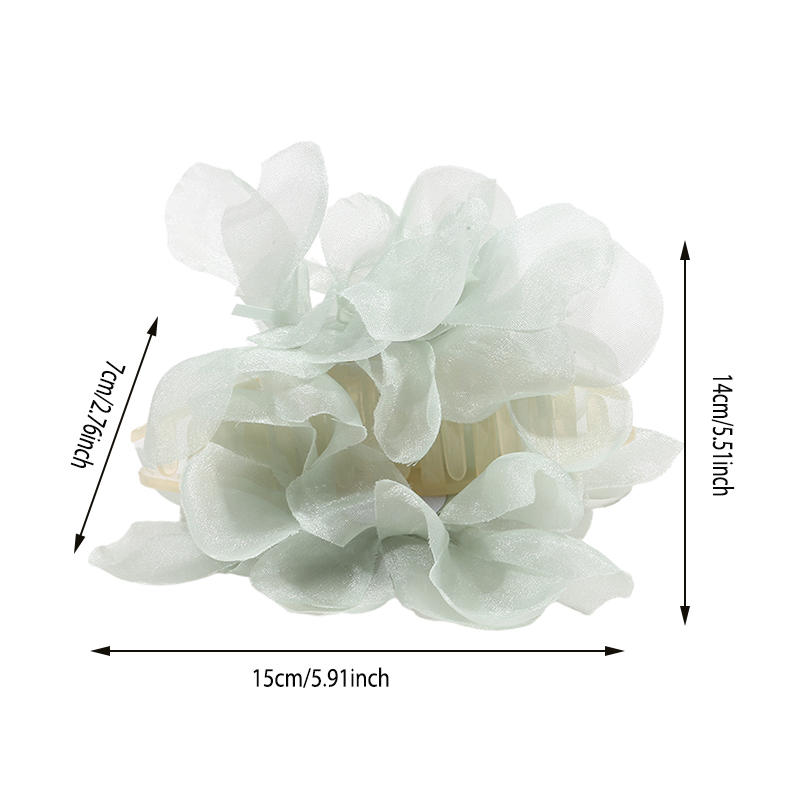 Sweet Flower Pearl Hair Clip For Women Mesh Gentle Elegant Fashion Pan Hair Shark Clip Temperament Girl Hair Accessories
