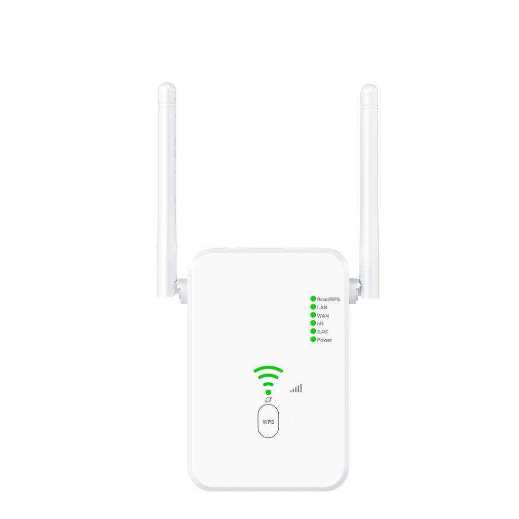 WiFi Repeater Router Signal Booster AC1200M, Dual-Band 2.4G/5G, UK Standard, High Power Gigabit Wireless Amplifier