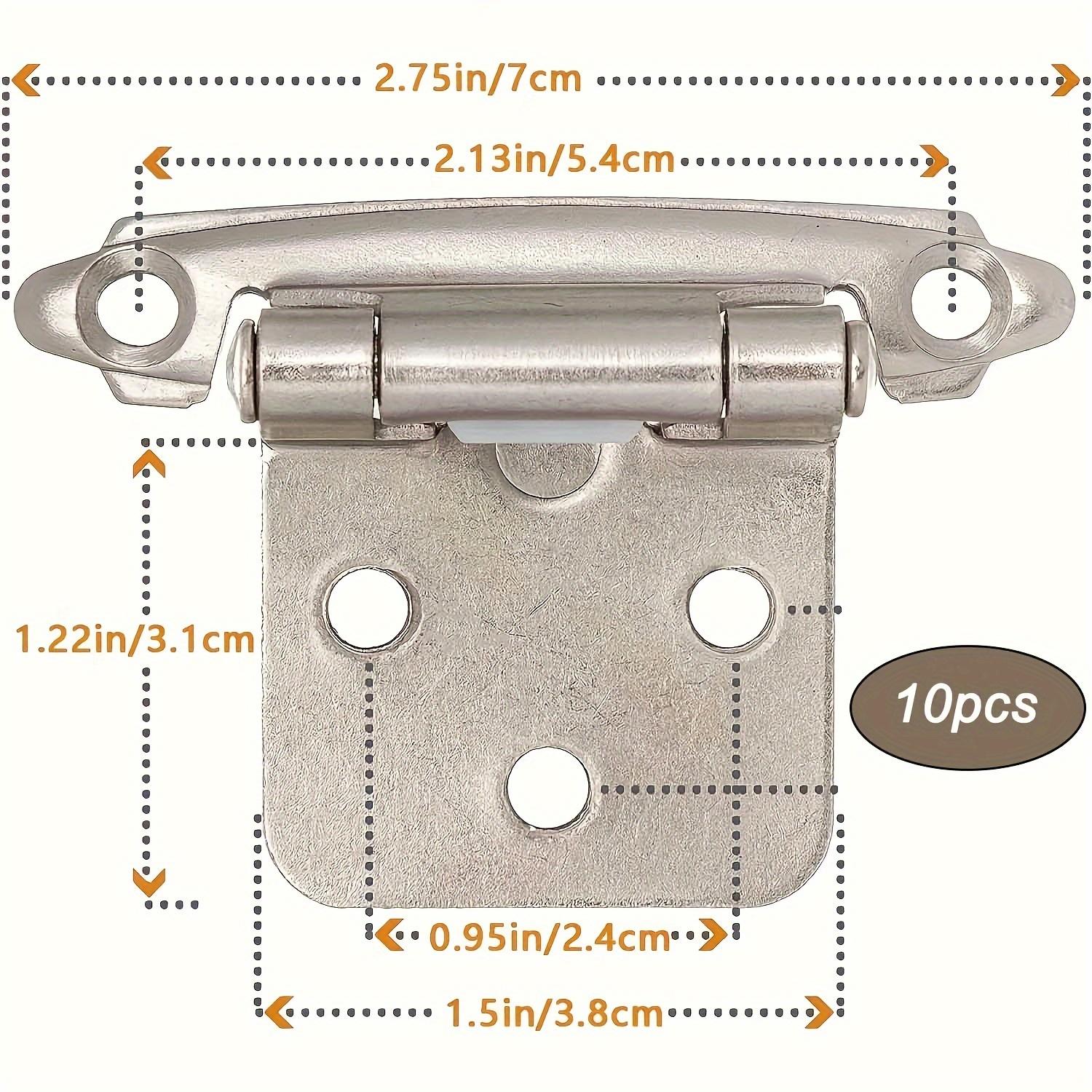 

Упаковка из 10 самозакрывающихся петель для дверцы шкафа с мягким закрыванием, силиконовыми накладками-амортизаторами, накладкой 1/2 дюйма, матовым никелированным покрытием, металлические петли с порошковым покрытием 10pcs