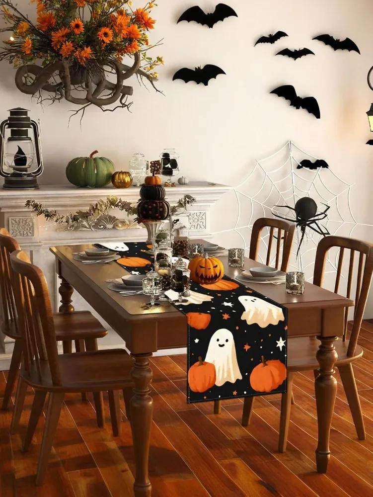 Table Runner 33 X 183 Cm , Linen Halloween Table Runner Kitchen Table Decoration For Indoor And Outdoor Holiday Party Living Room Tablecloth