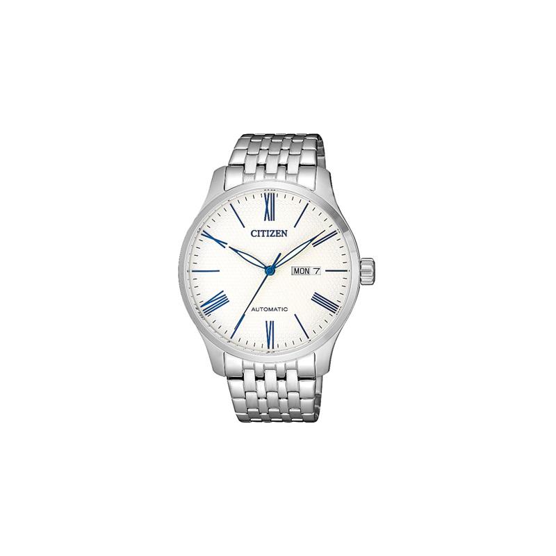 

CITIZEN 50m waterproof mechanical movement Steel Strap 40mm men s watch white dial NH8350-59BB білий