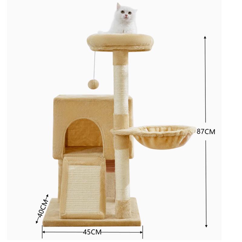 Luxury Multi-Level Cat Tree & Tower with Climbing Toys Reference Size
