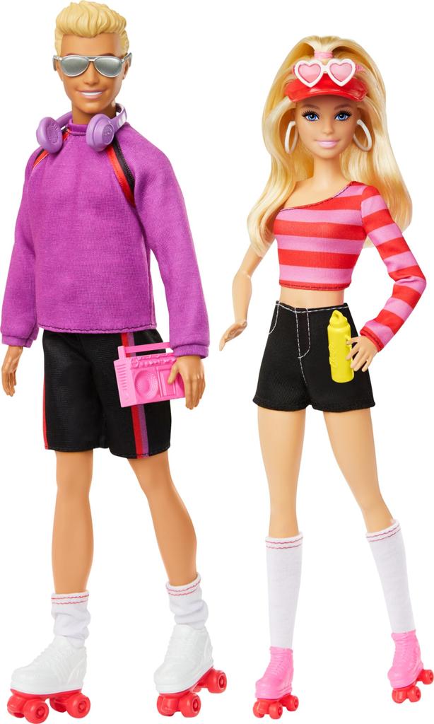 Barbie Fashionistas Set with 2 Fashion Dolls & 6 Accessories - Ken Roller Skating Fashion Doll 65th Anniversary Collection (Amazon Exclusive)
