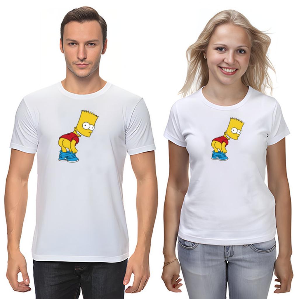 The Simpsons,Homer,Marge,Bart,Lisa Figure, Short Sleeve White-Black Men's / Women's T-Shirt L039
