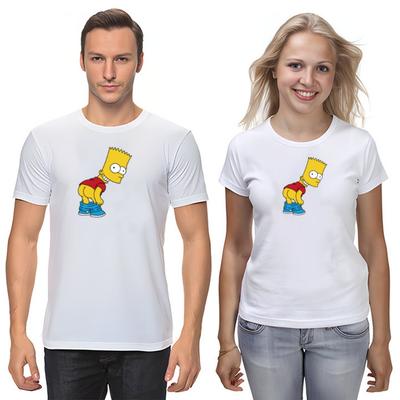The Simpsons,Homer,Marge,Bart,Lisa Figure, Short Sleeve White-Black Men's / Women's T Shirt L039