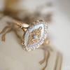 Vintage Hollow Lace Oval Shape Inlaid Zircon Flower Ring for Women Anniversary Wedding Statement Rings Party Jewelry Gifts