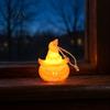 Safe Flameless Candle Lamp Halloween Witch Hat Pumpkin Lamp, Bat Skull Hollow LED Night Light for Party, Spooky Tabletop Decor Haunted House