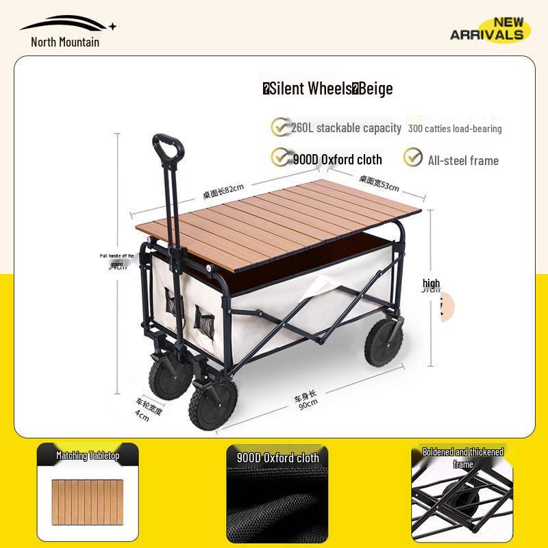 Faltbarer Outdoor-Camping-Handwagen und Picknick-Trolley