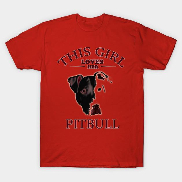 Unisex Fashion TShirt This Girl Loves Her Pitbull Print TShirt Plus Size S-5XL T-Shirt 100%Cotton Tops O Neck Short Sleeve Tees