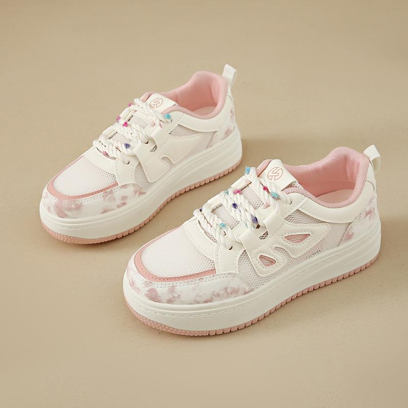 Temperament Little White Shoes Women's Summer 2025 Breathable Mesh Versatile Board Shoes Student Non-slip Thick-soled Casual Sports Shoes