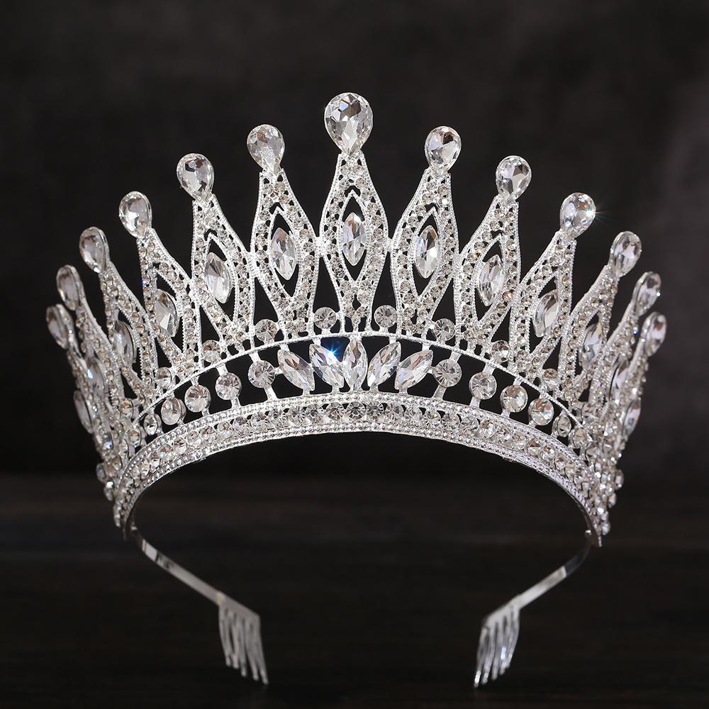 DIEZI 8 Colors Baroque Bridal AB Crystal Tiara Crown For Women Girls Wedding Party Queen Rhinestone Crown Hair Dress Accessories