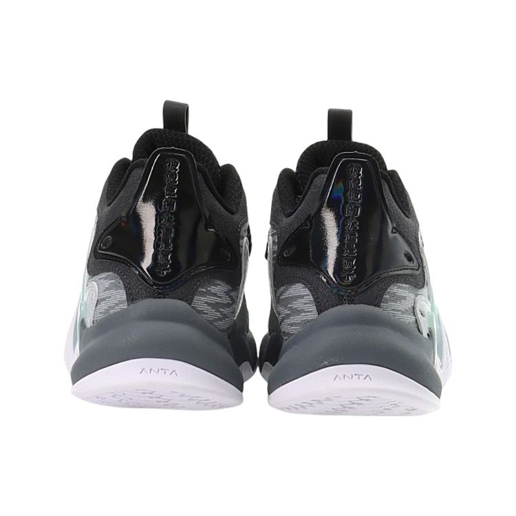 Anta Kids Crazy Tide 2 Mid Basketball Shoes Kids Sneakers Gray Blue 312031109-4