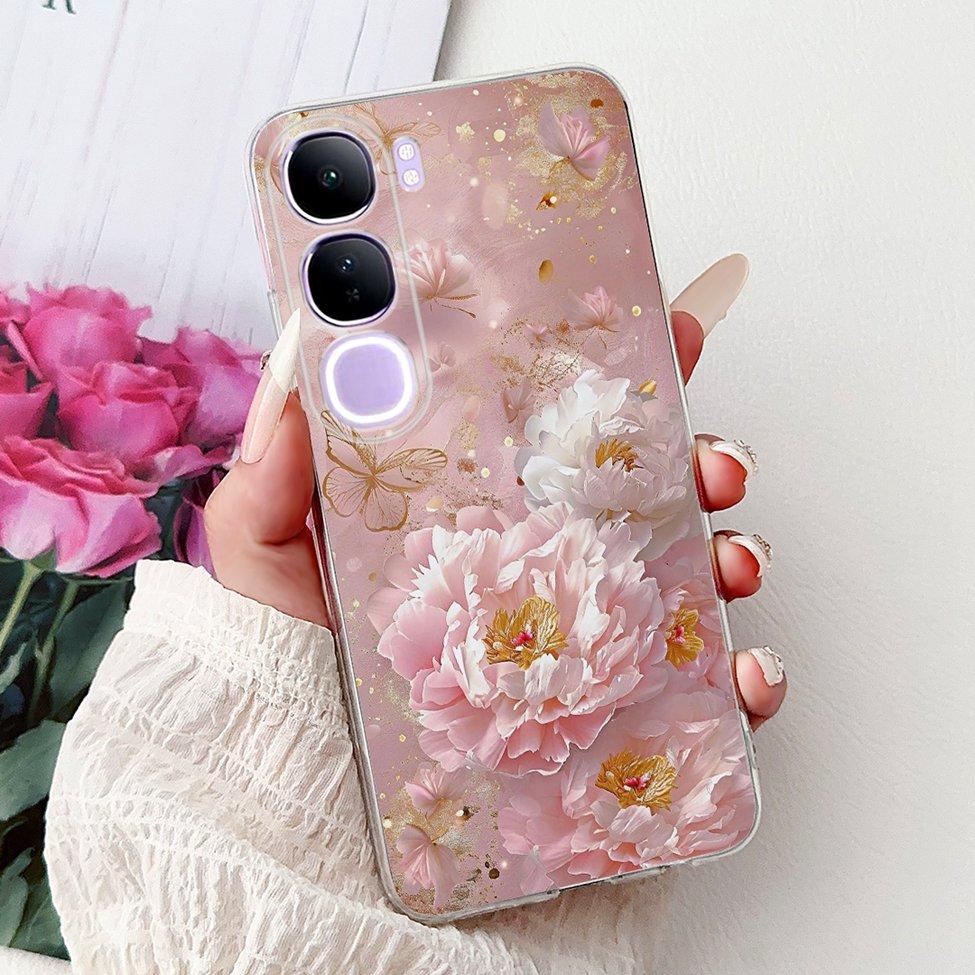 For Vivo V40 Lite 5G IDN Case V2417 Clear Cute Cat Fashion Butterfly Love Painted Soft Phone Case For Vivo V40 Lite 4G IDN Cover