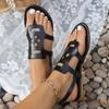 Large Size Flat Sandals Women Summer Outer Hollow Out Clip Toe Sandals Women