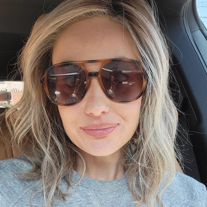 Non-polarized Fashion Large Frame Women's Sunglasses Toad Design Leopard Double Beam Sunglasses for Men Goggles Fishing Driving Sunshine