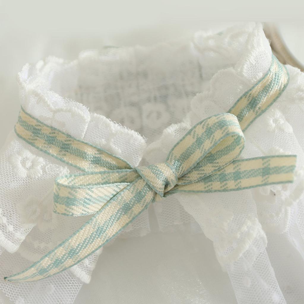 Cat Lace Bib Scarf with Bow Bell Decorations Adjustable Dress Up Accessories Dog Lace Bandana