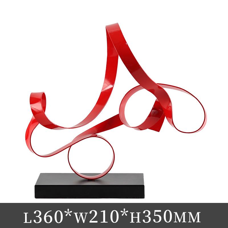 Modern Abstract Geometric Ribbon Knot Ornament - New Chinese Style Desktop Decoration