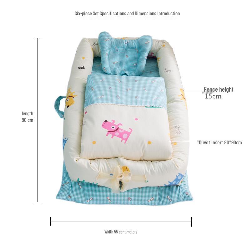 Hemei Portable Washable Baby Nest: Crib, Diaper Changing Pad & Travel Pillow Combo
