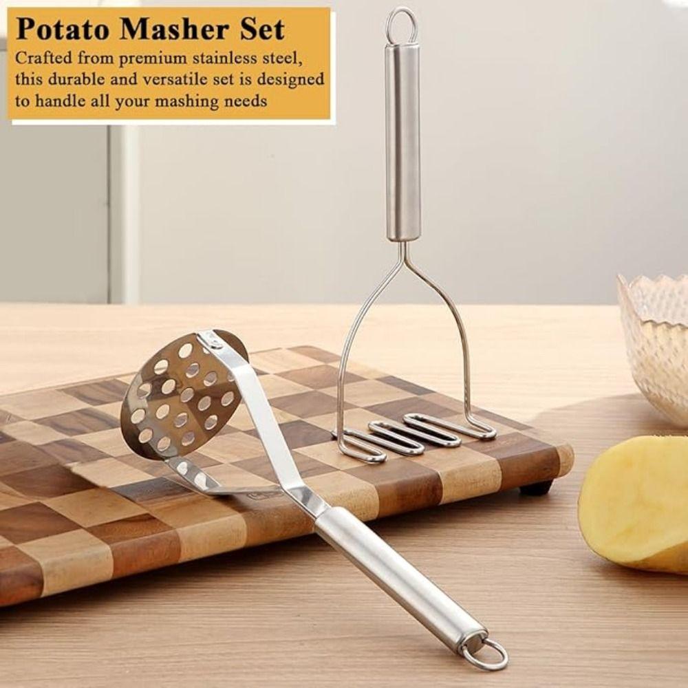 1/2 Pcs Manual Operation Potato Masher Stainless Steel Pusher Fruit Tools  Egg Salad Making