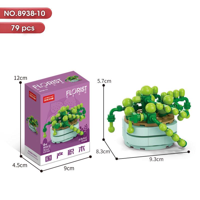 Succulent Bonsai Building Block Flowers - Compatible with Lego, Small Particle Assembly Toys for Girls