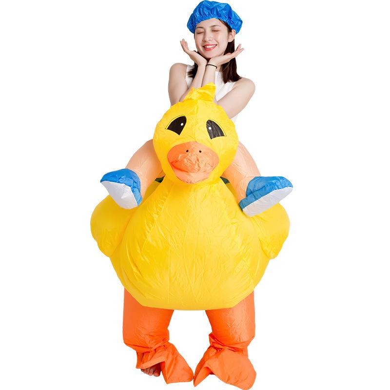 Promotional Cartoon Mascot: Quirky Duck In Bathtub Inflatable Costume