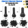 Universel 100 Pièces TR414 Valve de Pneu à Enclenchement Tige de Valve de Pneu de Voiture Pneu Tubeless Tige en Caoutchouc Pièces de Roues Accessoires de Voiture