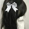 Klaviertasten Haarklammer mit Schleife Retro Mädchen Seiten-Krokodilklemme Haarschmuck Schwarz Weiß Vintage Schleife Seiten-Haarklammer Süßes Mädchen