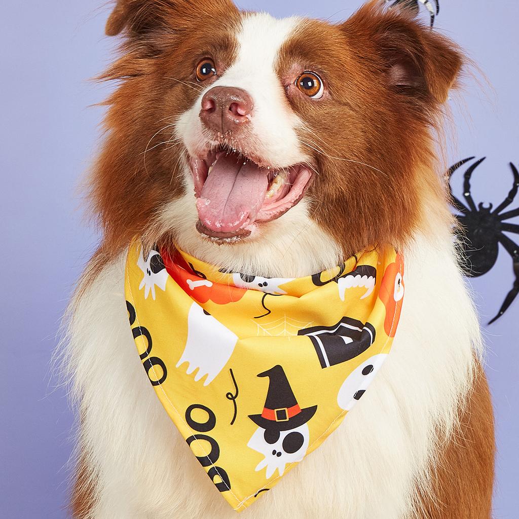 Halloween Pet Dress Up Saliva Towel Printed Dog Triangle Towel Dog Bib Pet Decorative Scarf