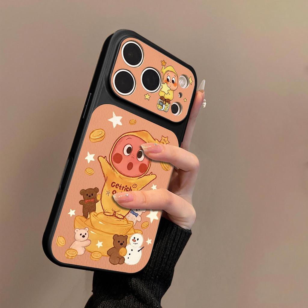 Yuanbao Cartoon Apple 17 Pro Max Phone Case | Anti-Fall for 14 Pro, 15 Pro Max, 16 Pro, and 17 Pro Max