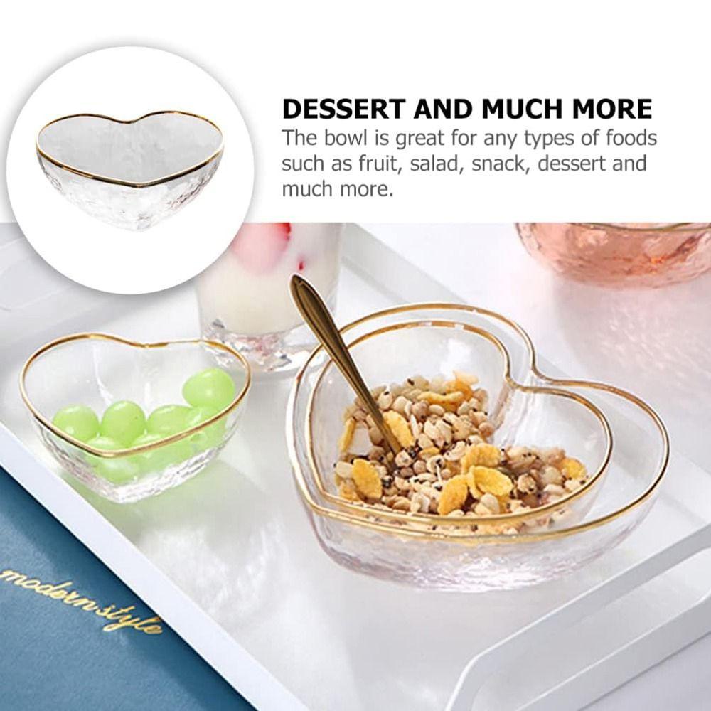 Herzförmige Glasherzschale Unregelmäßige Obstplatte Kreatives Klares Serviergeschirr Snack