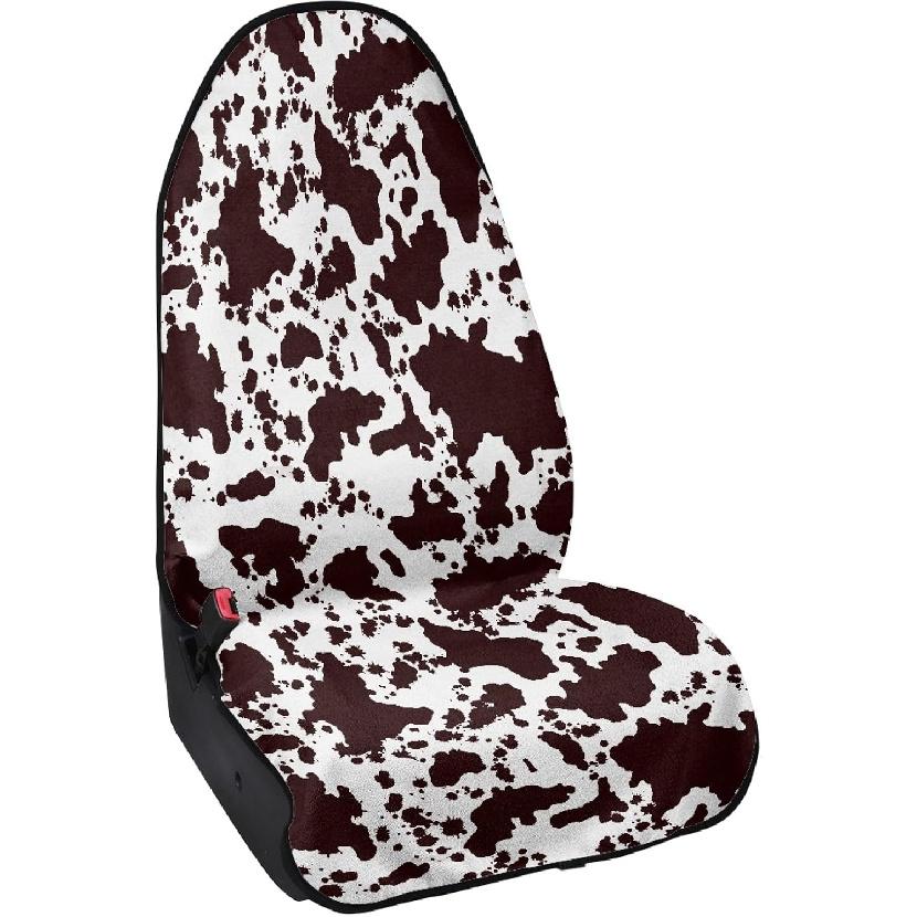 Brown Cow Print Sweat Towel Car Seat Cover Universal Non-Slip for Car Truck SUV Seat,1 Pack,Easy to Install and Washable