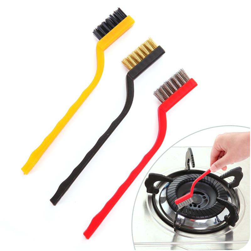 Cheap 3pcs/set creative gas stove cleaning wire brush kitchen metal