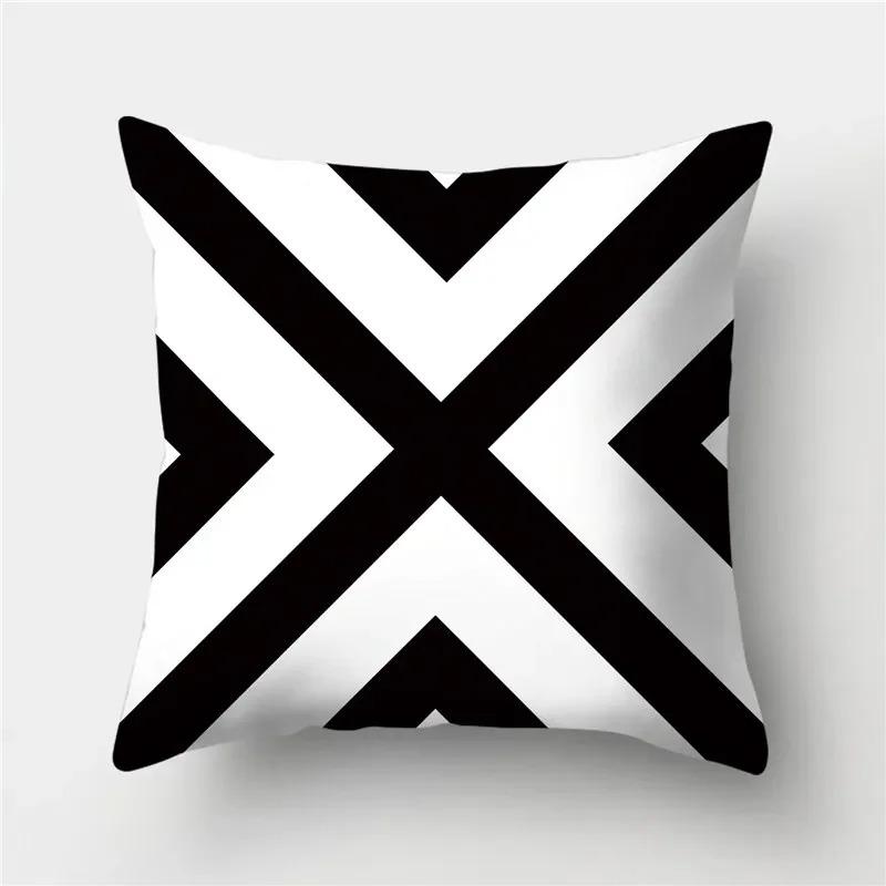 Black and White Geometric Study Pillowcase Office Living Room Home Pillowcase Car Ornaments
