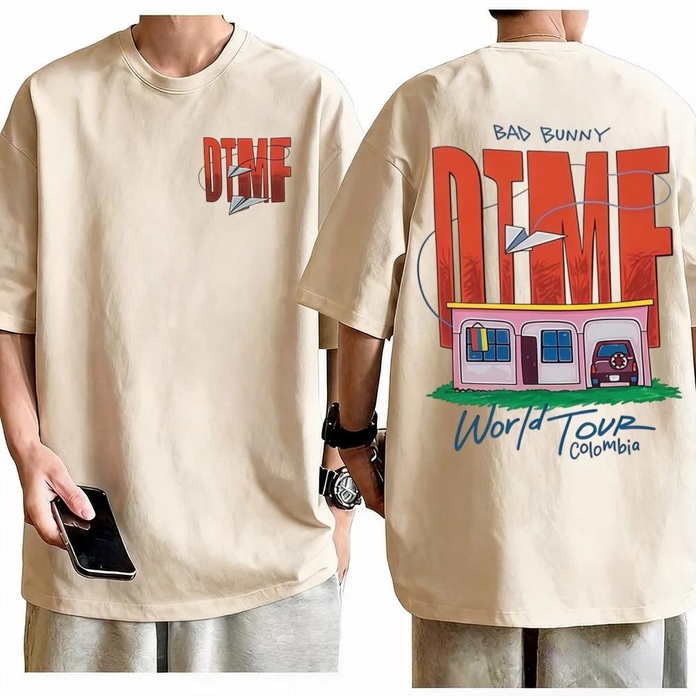 Camisetas Hip Hop Oversize Retro Unisex para Mujer Camiseta de Rapero Bad Bunny Debi Tirar Mas Fotos Camisetas del Tour Mundial DTMF Streetwear