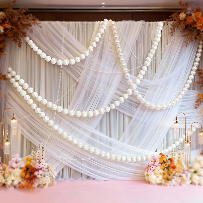 10 sztuk Dekoracja Ścianki Tła Weselnego 5,5 cm 8 cm Plastikowe Sztuczne Perły DIY Girlanda Koralikowa Biała Kula Wisiorek Figurka