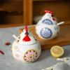 Creative Rooster Ceramic Spice Jar, Large Capacity Seasoning Container, Kitchen Storage & Pepper Holder