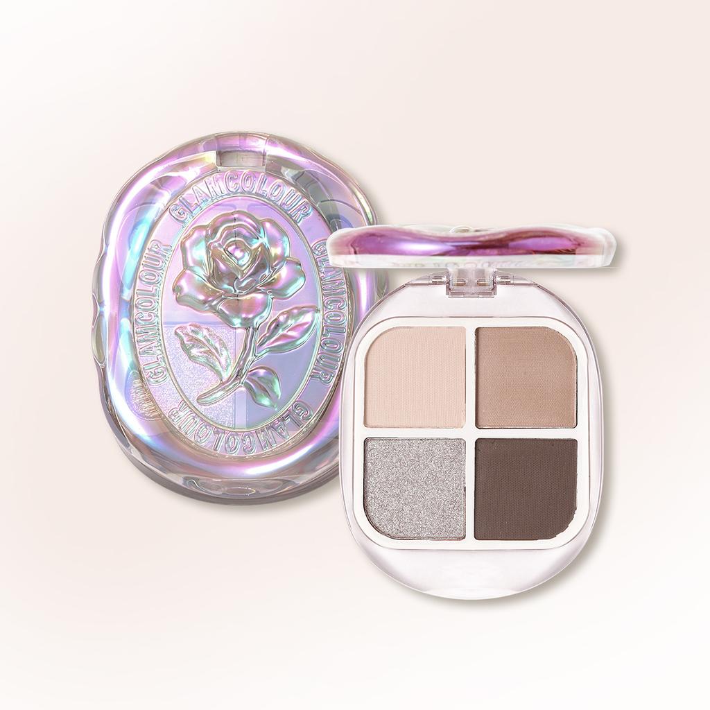 Eye Shadow Palette 4-color Brown Shimmer Shine Matte Glitter Eyeshadow Blush Eye Pigments Makeup Cosmetic