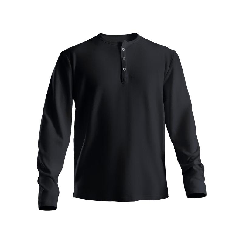 Monster Guardians Men s Dual-Tone Thermal Henley Fitness Shirt