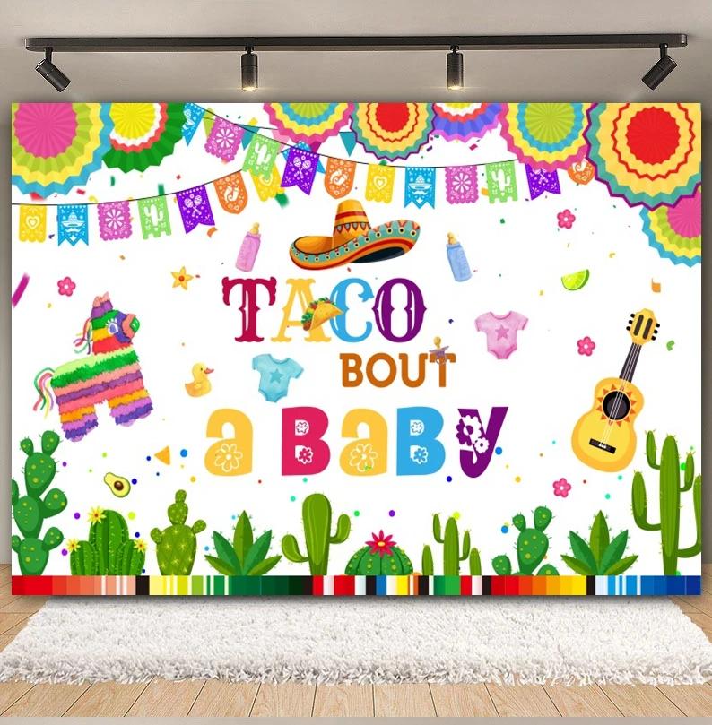 Mexican Fiesta Themed Happy Birthday Backdrop Mexico Cinco De Mayo Party Decorations Carnival Supplies Photo Booth Background1