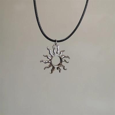 Vintage Punk Charms Jewelry Chains Vortex Pendant Necklaces Leather Rope Necklace Women  Goth Necklace Accessory