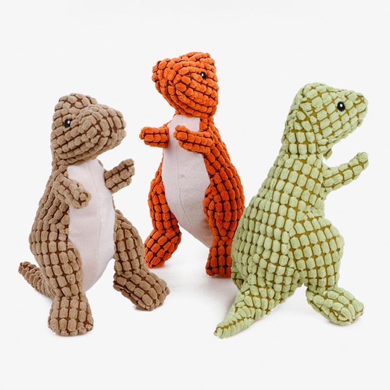 Bite-resistant Teeth-grinding Chewing Toy for Dogs Cats Washable Dinosaur Shaped Plush Sounding Dog Puzzle Toy Puppy Supplies
