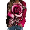 Rose Flower Sweatshirts Floral 3D Print Hoodies Women Long Sleeve Y2k Hoodie Streetwear Oversized Pullovers Top Female Clothing