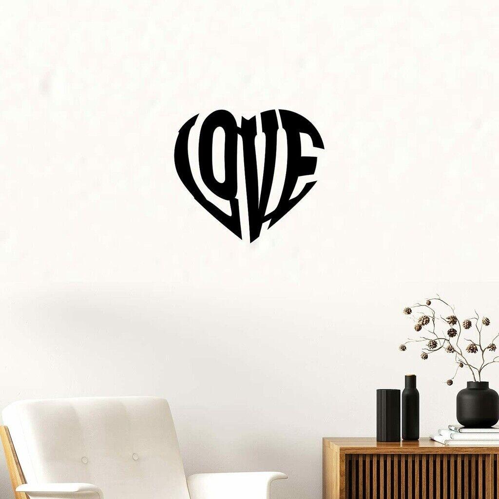 

Love in Heart Word Sign - Bedroom Wall Sign Home Décor Metal Art Wall Sign