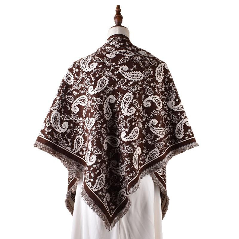 Autumn and winter new paisley cashew fringed imitation cashmere triangle scarf thermal scarf shawl fashion spot wholesale