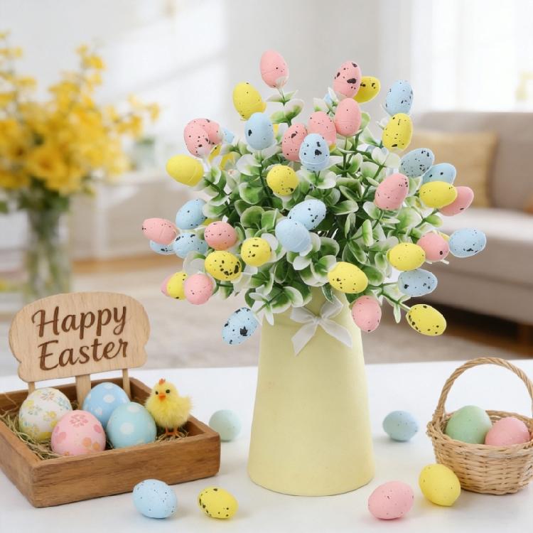 Set of 5 Foam Easter Eggs Planter for Festival Indoor Desktop Decoration Creative Safe Materials Practical Decorating