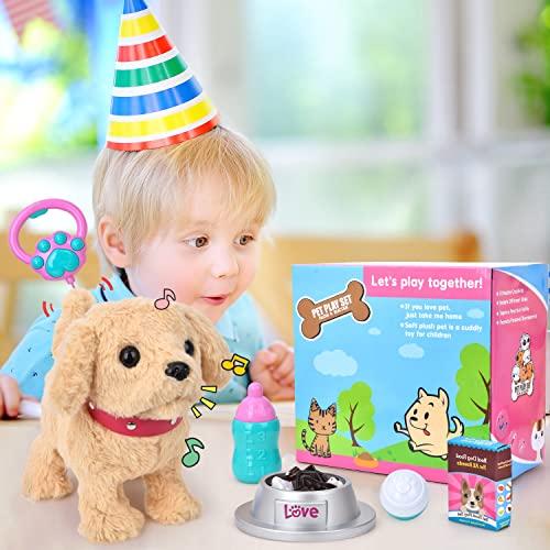 JoyGrow Pretend Play Set, Walk with Your Dog, Moving Plush Toy with Sound, Robot Dog, Pet Care Kit, Doctor Play Toy, Feeding, Educational Toy, Develop