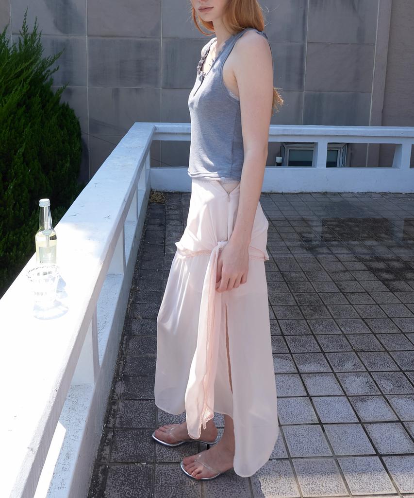 Aente Layered Chiffon Skirt - Light Pink